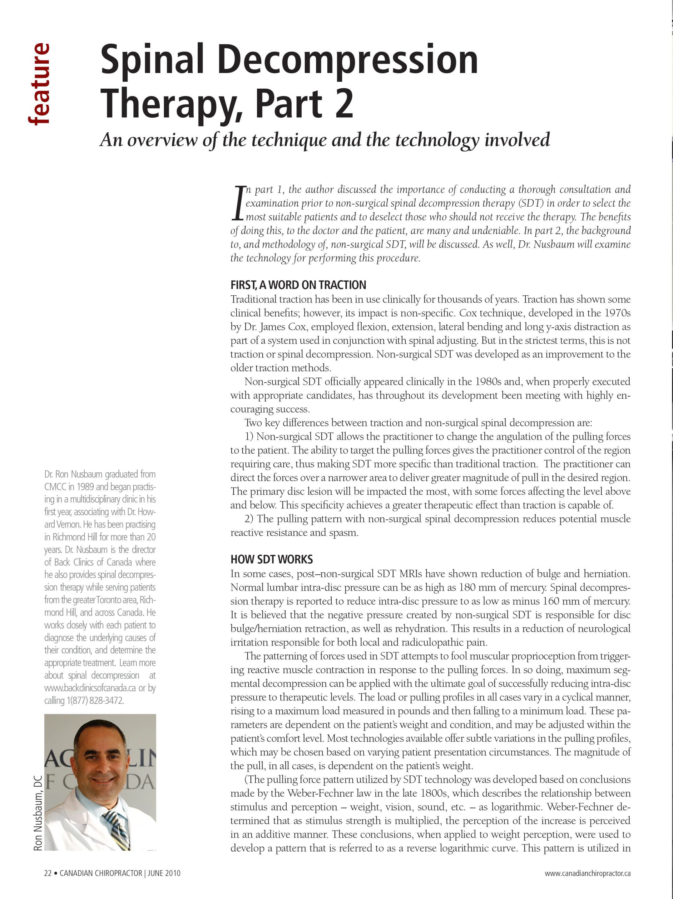 Spinal Decompression Therapy, Part 2 Cover