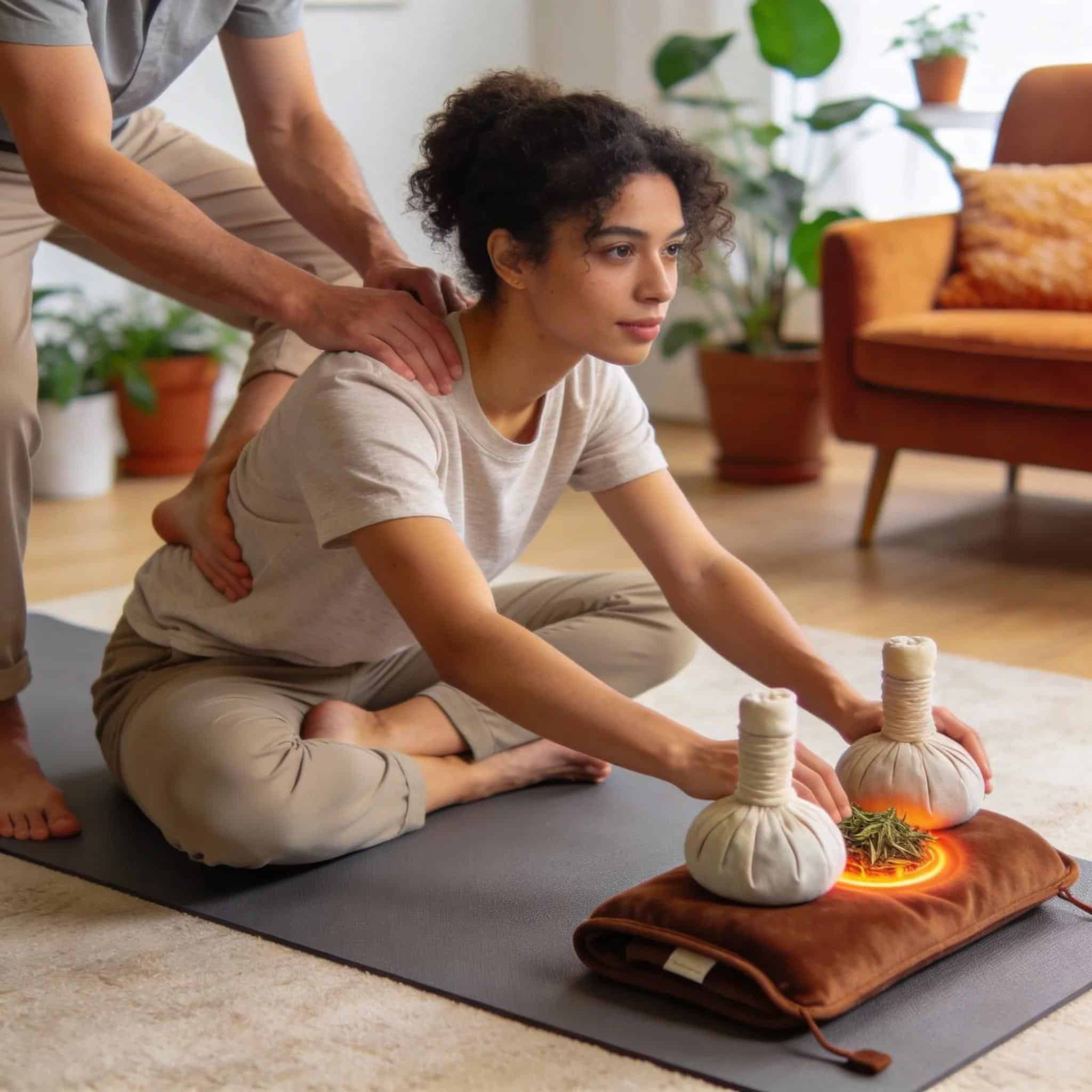 Individual receiving non-surgical treatment for bulging disc, showcasing wellness and recovery