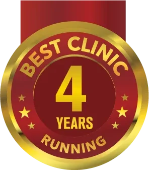 Best Clinic award badge, 4 years running