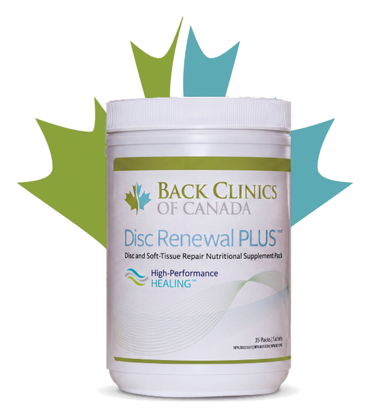 Disc Renewal Plus nutritional supplement by Back Clinics of Canada