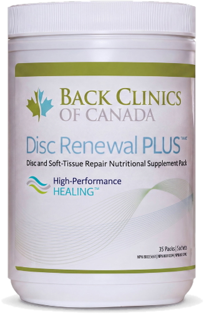 Disc Renewal Plus disc and soft-tissue repair nutritional supplement bottle